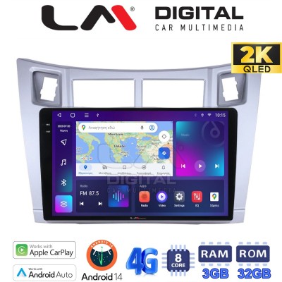 LM Digital - LM ZD8084S GPS Οθόνη OEM Multimedia Αυτοκινήτου για Τoyota Yaris 2006 2011 (CarPlay/AndroidAuto/BT/GPS/WIFI/GPRS)