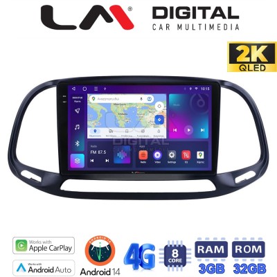 LM Digital - LM ZD8197 GPS Οθόνη OEM Multimedia Αυτοκινήτου για Fiat Doblo - Combo 2015 2018 (CarPlay/AndroidAuto/BT/GPS/WIFI/G