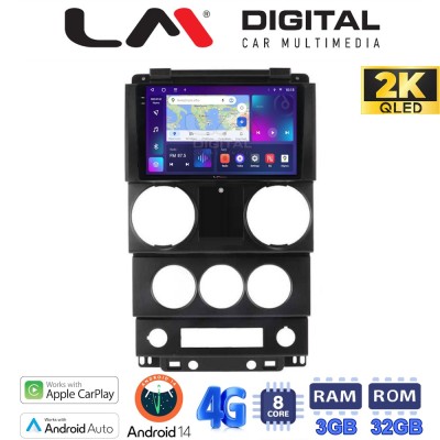 LM Digital - LM ZD8748C GPS Οθόνη OEM Multimedia Αυτοκινήτου για Jeep Wrangler 2007 2011 (CarPlay/AndroidAuto/BT/GPS/WIFI/GPRS)
