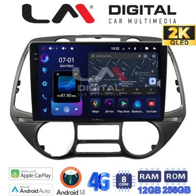 LM ZS8837 GPS Οθόνη OEM Multimedia Αυτοκινήτου για Hyundai i20 2008 2014 (CarPlay/AndroidAuto/BT/GPS/WIFI/GPRS)