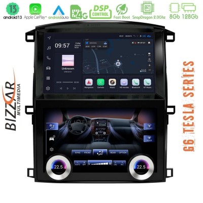 Bizzar Toyota Land Cruiser J100 Android 13 (8+128GB) Tesla Multimedia Station Double Screen 10"