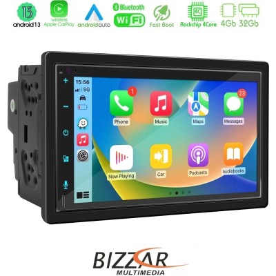 Bizzar 2DIN Deck 4core Android13 4+32GB Ford B-MAX Navigation Multimedia Deckless 6.9" με Carplay/AndroidAuto