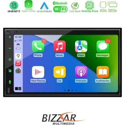 Bizzar 2DIN Deck 4core Android13 4+32GB Ford B-MAX Navigation Multimedia Deckless 6.9" με Carplay/AndroidAuto