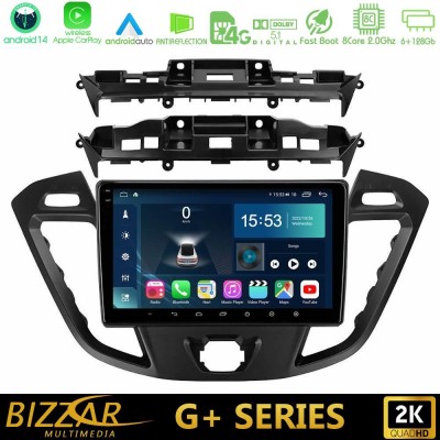 Bizzar G+ Series Ford Transit Custom/Tourneo Custom 8core Android14 6+128GB Navigation Multimedia Tablet 9"
