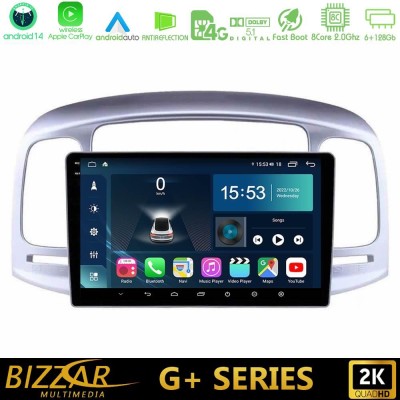 Bizzar G+ Series Hyundai Accent 2006-2011 8core Android14 6+128GB Navigation Multimedia Tablet 9"