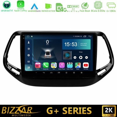 Bizzar G+ Series Jeep Compass 2017 8core Android14 6+128GB Navigation Multimedia Tablet 10"