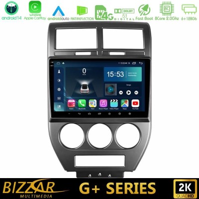 Bizzar G+ Series Jeep Compass/Patriot 2007-2009 8core Android14 6+128GB Navigation Multimedia Tablet 10"