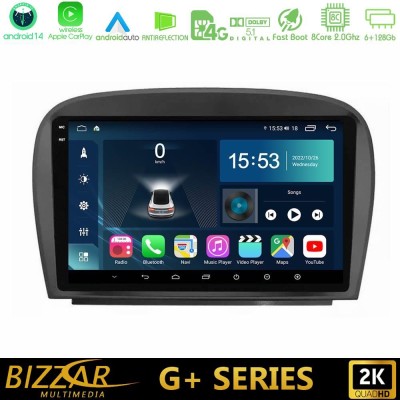 Bizzar G+ Series Mercedes SL Class 2005-2011 8Core Android14 6+128GB Navigation Multimedia Tablet 9"
