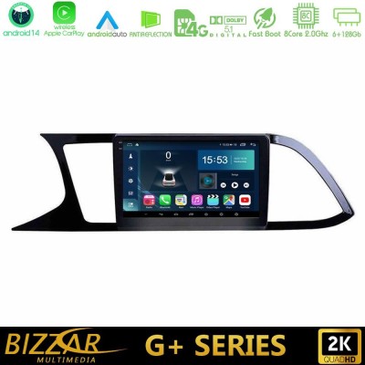 Bizzar G+ Series Seat Leon 2013 – 2019 8core Android14 6+128GB Navigation Multimedia Tablet 9"