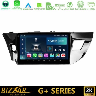 Bizzar G+ Series Toyota Corolla 2014-2016 8core Android14 6+128GB Navigation Multimedia Tablet 10"