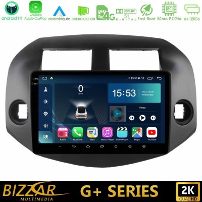 Bizzar G+ Series Toyota Rav4 2006-2012 8core Android14 6+128GB Navigation Multimedia Tablet 10"