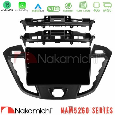 Nakamichi NAM5260 Series 4Core Android13 4+64GB Ford Transit Custom/Tourneo Custom Navigation Multimedia Tablet 9" Με Carplay & 