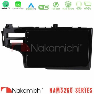 Nakamichi NAM5260 Series 4Core Android13 4+64GB Honda Jazz 2013-2020 Navigation Multimedia Tablet 9" Με Carplay & Android Auto
