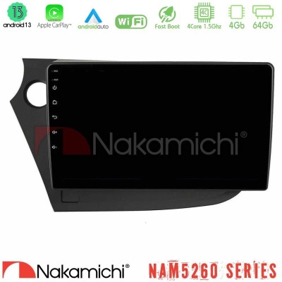 Nakamichi NAM5260 Series 4Core Android13 4+64GB Honda Insight 2009-2015 Navigation Multimedia Tablet 9" Με Carplay & Android Aut