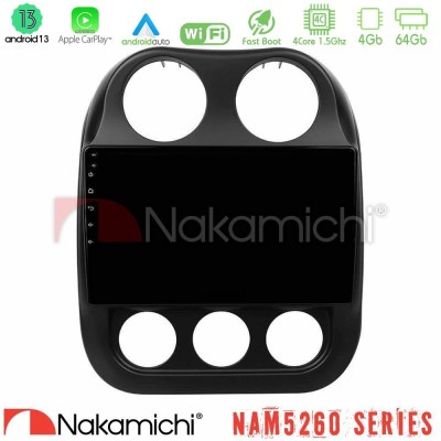 Nakamichi NAM5260 Series 4Core Android13 4+64GB Jeep Compass 2012-2016 Navigation Multimedia Tablet 10" Με Carplay & Android Aut