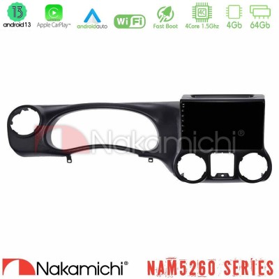 Nakamichi NAM5260 Series 4Core Android13 4+64GB Jeep Wrangler 2011-2014 Navigation Multimedia Tablet 10" Με Carplay & Android Au