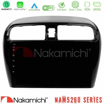 Nakamichi NAM5260 Series 4Core Android13 4+64GB Mitsubishi Space Star 2013-2016 Navigation Multimedia Tablet 9" Με Carplay & And