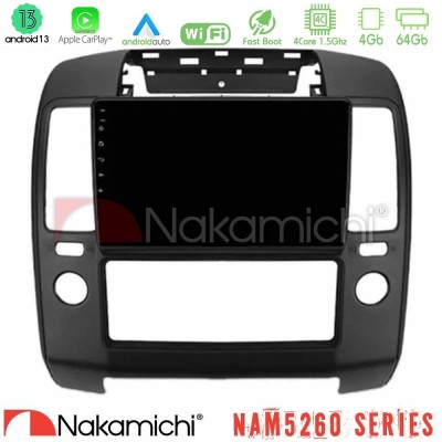 Nakamichi NAM5260 Series 4Core Android13 4+64GB Nissan Navara Navigation Multimedia Tablet 9" Με Carplay & Android Auto