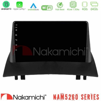 Nakamichi NAM5260 Series 4Core Android13 4+64GB Renault Megane 2 2002-2008 Navigation Multimedia Tablet 9" Με Carplay & Android 