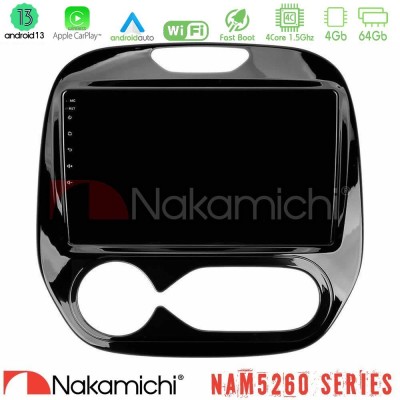Nakamichi NAM5260 Series 4Core Android13 4+64GB Renault Captur 2013-2019 (Auto AC) Navigation Multimedia Tablet 9" Με Carplay & 