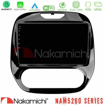 Nakamichi NAM5260 Series 4Core Android13 4+64GB Renault Captur 2013-2019 (Manual AC) Navigation Multimedia Tablet 9" Με Carplay 