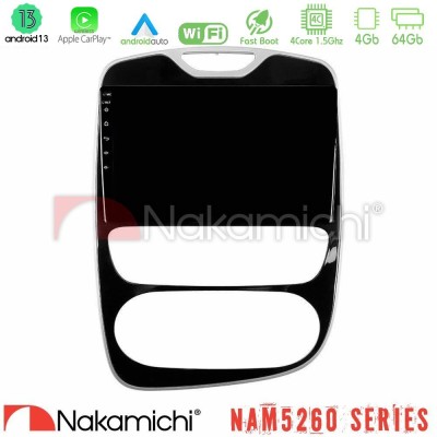 Nakamichi NAM5260 Series 4Core Android13 4+64GB Renault Clio 2016-2019 Navigation Multimedia Tablet 10" Με Carplay & Android Aut
