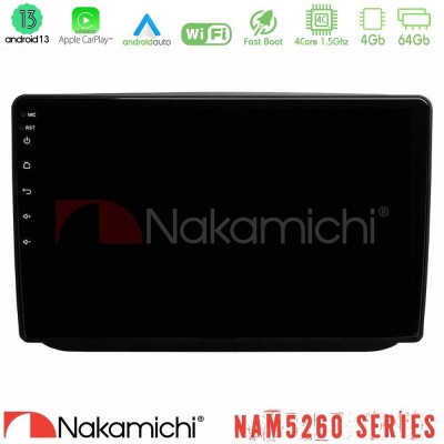 Nakamichi NAM5260 Series 4Core Android13 4+64GB Skoda Fabia 2007-2014 Navigation Multimedia Tablet 10" Με Carplay & Android Auto