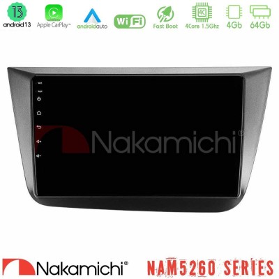 Nakamichi NAM5260 Series 4Core Android13 4+64GB Seat Altea 2004-2015 Navigation Multimedia Tablet 9" Με Carplay & Android Auto