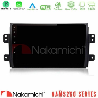 Nakamichi NAM5260 Series 4Core Android13 4+64GB Suzuki SX4 2006-2014 Fiat Sedici 2006-2014 Navigation Multimedia Tablet 9" Με Ca
