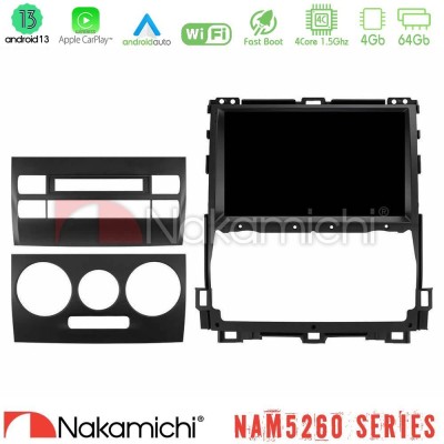 Nakamichi NAM5260 Series 4Core Android13 4+64GB Toyota Land Cruiser J120 2002-2009 Navigation Multimedia Tablet 9" Με Carplay & 