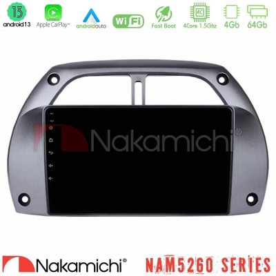 Nakamichi NAM5260 Series 4Core Android13 4+64GB Toyota RAV4 2001 - 2006 Navigation Multimedia Tablet 9" Με Carplay & Android Aut