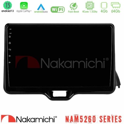 Nakamichi NAM5260 Series 4Core Android13 4+64GB Toyota Yaris 2020- Navigation Multimedia Tablet 10" Με Carplay & Android Auto