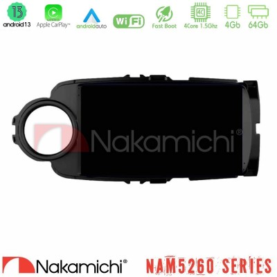 Nakamichi NAM5260 Series 4Core Android13 4+64GB Toyota Yaris Navigation Multimedia Tablet 9" (Μαύρο Χρώμα) Με Carplay & Android 