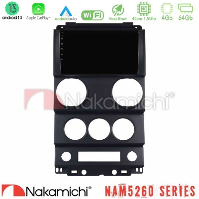 Nakamichi NAM5260 Series 4Core Android13 4+64GB Jeep Wrangler 2Door 2008-2010 Navigation Multimedia Tablet 9" Με Carplay & Andro