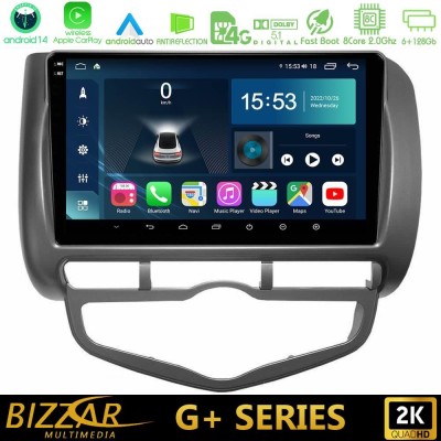 Bizzar G+ Series Honda Jazz 2002-2008 (Auto A/C) 8core Android14 6+128GB Navigation Multimedia Tablet 9"