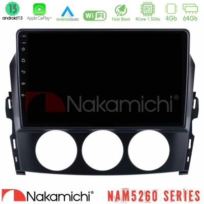 Nakamichi NAM5260 Series 4Core Android13 4+64GB Mazda MX-5 2006-2008 Navigation Multimedia Tablet 9" Με Carplay & Android Auto