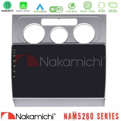 Nakamichi NAM5260 Series 4Core Android13 4+64GB VW Touran 2003-2011 Navigation Multimedia Tablet 10" Με Carplay & Android Auto