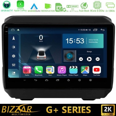 Bizzar G+ Series Jeep Wrangler 2018- 8core Android14 6+128GB Navigation Multimedia Tablet 9"