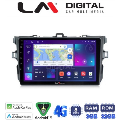 LM Digital - LM ZE8063 GPS Οθόνη OEM Multimedia Αυτοκινήτου για TOYOTA COROLLA 20062012 (CarPlay/AndroidAuto/BT/GPS/WIFI/GPRS)