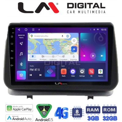 LM Digital - LM ZE8319 GPS Οθόνη OEM Multimedia Αυτοκινήτου για Renault Clio III 2005 2011 (CarPlay/AndroidAuto/BT/GPS/WIFI/GPR