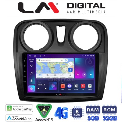 LM Digital - LM ZE8457 GPS Οθόνη OEM Multimedia Αυτοκινήτου για Dacia Santero 2012 2019 (CarPlay/AndroidAuto/BT/GPS/WIFI/GPRS)