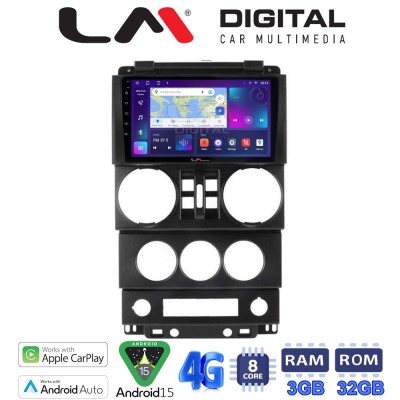 LM Digital - LM ZE8748B GPS Οθόνη OEM Multimedia Αυτοκινήτου για JEEP WRANGLER 2007 2011 (CarPlay/AndroidAuto/BT/GPS/WIFI/GPRS)