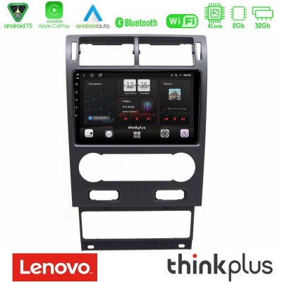 Lenovo Thinkplus Series 4Core Android15 2+32GB Ford Mondeo 2004-2007 Navigation Multimedia Tablet 9" Με Carplay & Android Auto