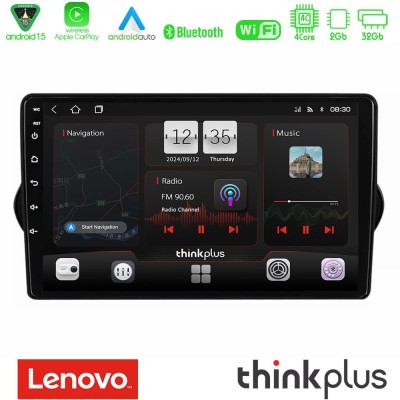 Lenovo Thinkplus Series 4Core Android15 2+32GB Fiat Tipo 2015-2022 (Sedan) Navigation Multimedia Tablet 9" Με Carplay & Android 