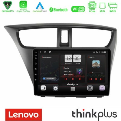 Lenovo Thinkplus Series 4Core Android15 2+32GB Honda Civic Hatchback 2012-2015 Navigation Multimedia Tablet 9" Με Carplay & Andr