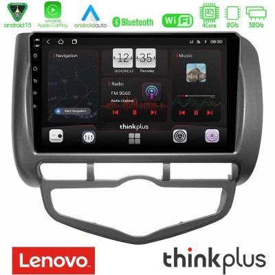 Lenovo Thinkplus Series 4Core Android15 2+32GB Honda Jazz 2002-2008 (Auto A/C) Navigation Multimedia Tablet 9" Με Carplay & Andr