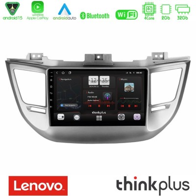 Lenovo Thinkplus Series 4Core Android15 2+32GB Hyundai Tucson 2015-2018 Navigation Multimedia Tablet 9" Με Carplay & Android Aut