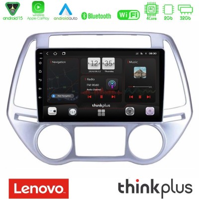 Lenovo Thinkplus Series 4Core Android15 2+32GB Hyundai i20 2012-2014 Navigation Multimedia Tablet 9" Με Carplay & Android Auto