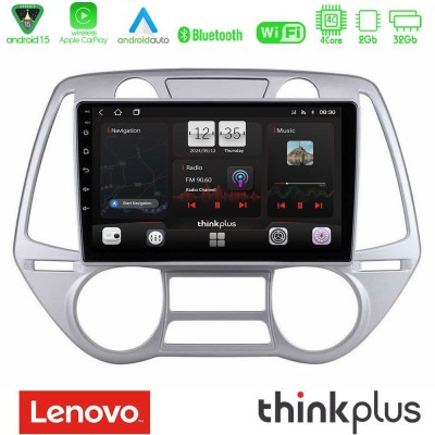 Lenovo Thinkplus Series 4Core Android15 2+32GB Hyundai i20 2009-2012 Auto A/C Navigation Multimedia Tablet 9" Με Carplay & Andro