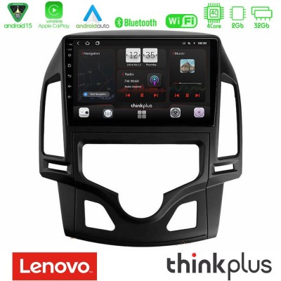 Lenovo Thinkplus Series 4Core Android15 2+32GB Hyundai i30 2007-2012 Auto A/C Navigation Multimedia Tablet 9" Με Carplay & Andro